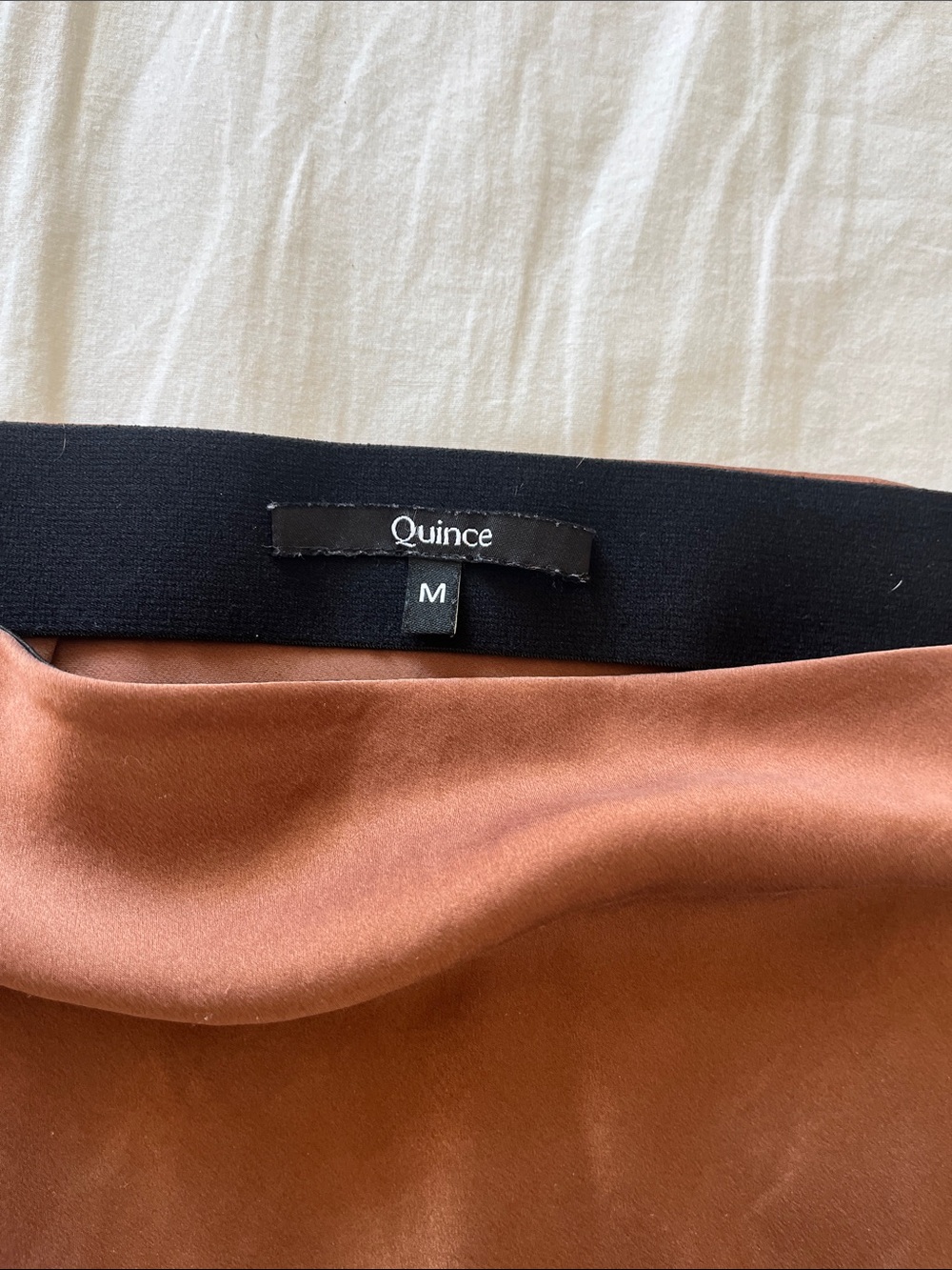 Quince Brown Silk A-Line Midi Skirt - Picture 4 of 5